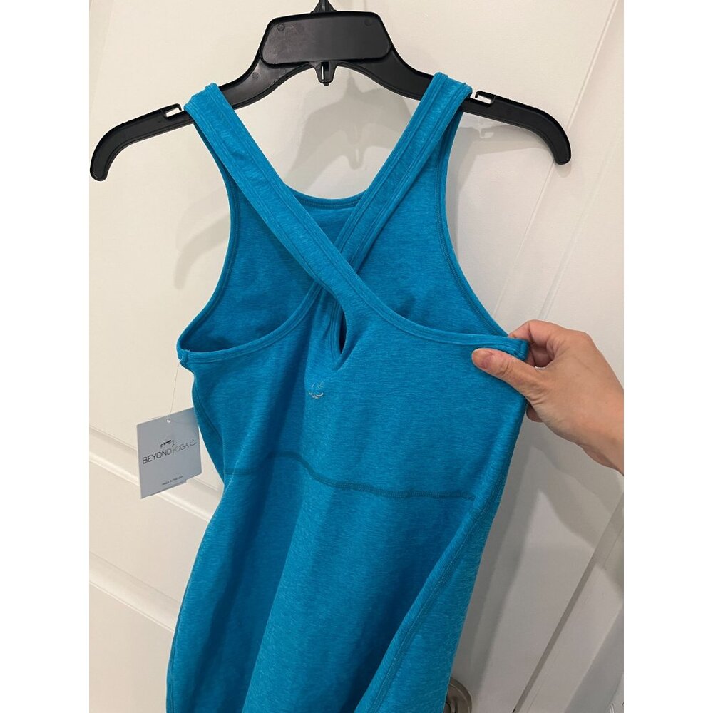 NWT Beyond Yoga Spacedye Under Lock and Key Dress Blue Cross Back SMALL - Picture 7 of 13